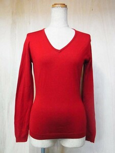 綺麗 イングランド製 JOHN SMEDLEY ジョンスメドレー ハイゲージ ニット セーター 赤 サイズXS