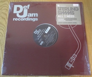 STERLING SIMMS - ALL I NEED featuring JADAKISS 新品12インチ (US/DEF JAM/2008年)(THE-DREAM / C. TRICKY STEWART)