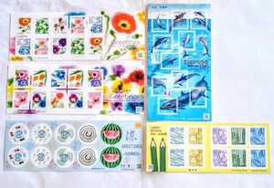  seal stamp 5 kind set stamp 5 seat greeting flower flower summer summer sea. . kimono series Fumi no Hi commemorative stamp greeting stamp 