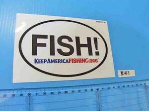 KeepAmericaFishing！キープアメリカフィッシング楕円ステッカー