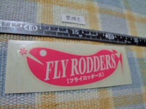 FLY RODDERS(フライロッダーズ)/透明地にピンク文字/ステッカー/シール/D　※　ヤフーショッピングストア/レア物商会・健美堂でも大量出品