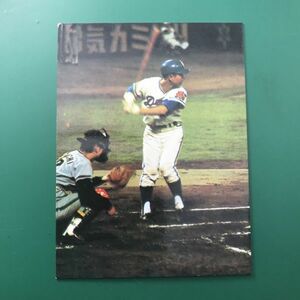 美品　バット版　表面表記なし　裏面バット　1973年　カルビー　プロ野球カード　73年　69番　中日　木俣　　【管理NO:4-97】