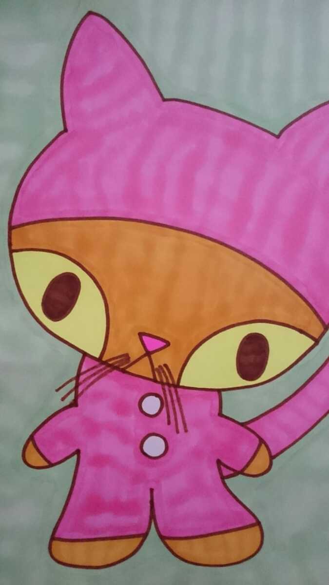 B5 사이즈 오리지널 손으로 그린 작품 일러스트 파자마 고양이, 만화, 애니메이션 상품, 손으로 그린 그림
