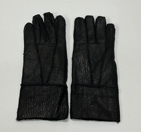 アウトレット新品★ムートン手袋 レディース レザーグローブ 防寒 手袋 ブラック