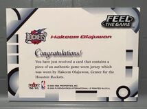 激レア 2色 Jersey 00-01 Fleer Hakeem Olajuwon アキーム オラジュワン NBA ロケッツ ユニフォーム Panini HOF 優勝 Rockets MVP All-star_画像2