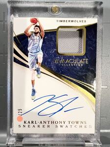 最高級直書/25 Sneaker Auto Panini Immaculate Karl-Anthony Towns カール アンソニー・タウンズ NBA スニーカー サイン Wolves All-star