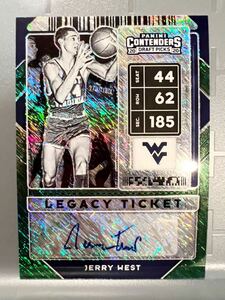 Shimmer Prizm !!! 20 Panini Contenders Jerry West ジェリー・ウェスト 直筆 サイン NBA Logoman 優勝 All-star Lakers レイカーズ MVP