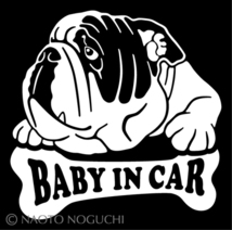 オリジナル ステッカー シール ブルドック KIDS IN CAR BABY IN CAR CHILD IN CAR チャイルド キッズ ベイビー イン カー ブルドッグ D4_画像1