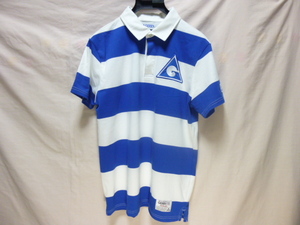 GERRY ジェリー ラグビーシャツ 半袖 ブルー＋白のボーダー Lサイズ 新品同様 Gerry Authentic