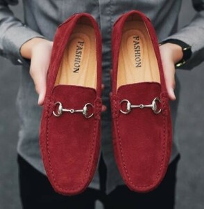 [24.5cm]2090B новый товар мужской Loafer обувь для вождения замша легкий casual deck shoes .. надеть обувь удобный 