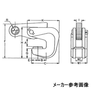 イーグルクランプ/Eagle Clamp VA-2 形鋼 横吊クランプ 2t 400～2000kg チェーン付きの画像10