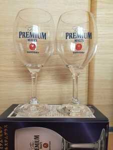 サントリー プレミアムモルツ オリジナル ステムグラス ビール グラス プレモル 非売品 新品 2個 セット ノベルティ 日本製 容量305ml
