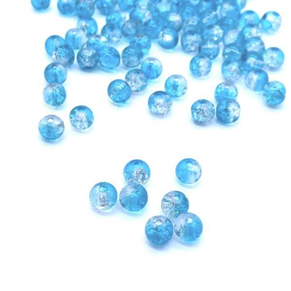 ハンドメイド クラフト パーツ クラックビーズ 6mm 約100個 ラムネ