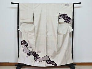  kimono heaven country * reuse corner * large circle .* excellent article thing * white Ooshima attaching lowering *158cm*N5234