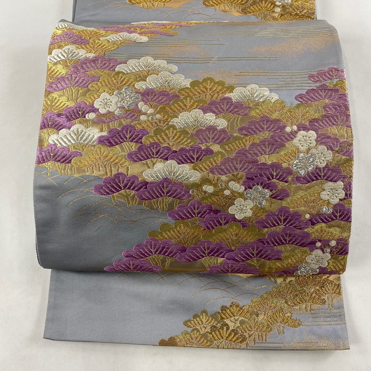 卸売 O-1811 袋帯 聚楽 じゅらく 縦柄に桜の花 松 グラデーション 金糸