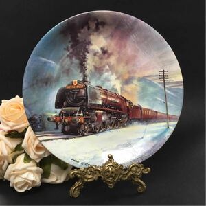 英国・イギリスヴィンテージ ◆ 1988年　ダベンポート　「ロイヤルスコット」スチームエンジン　蒸気機関車　プレート　絵皿　飾り皿
