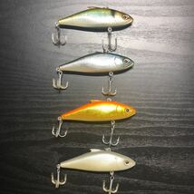 【保管品】Megabass/メガバス LIP LESS BAIT リップレスベイト(SS) 最初期年号なし 4色セット 検索:伊東由樹 SW シーバス バイブレーション_画像4