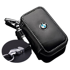 BMW お洒落豹頭キーホルダー付き 黒 ロゴ付き 新型スマートキーケース エンブレム キーカバー メンズ レディース 鍵収納 PU おしゃれ