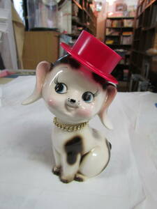 [ Showa Retro ] dog?. savings box ceramics height : approximately 16cm