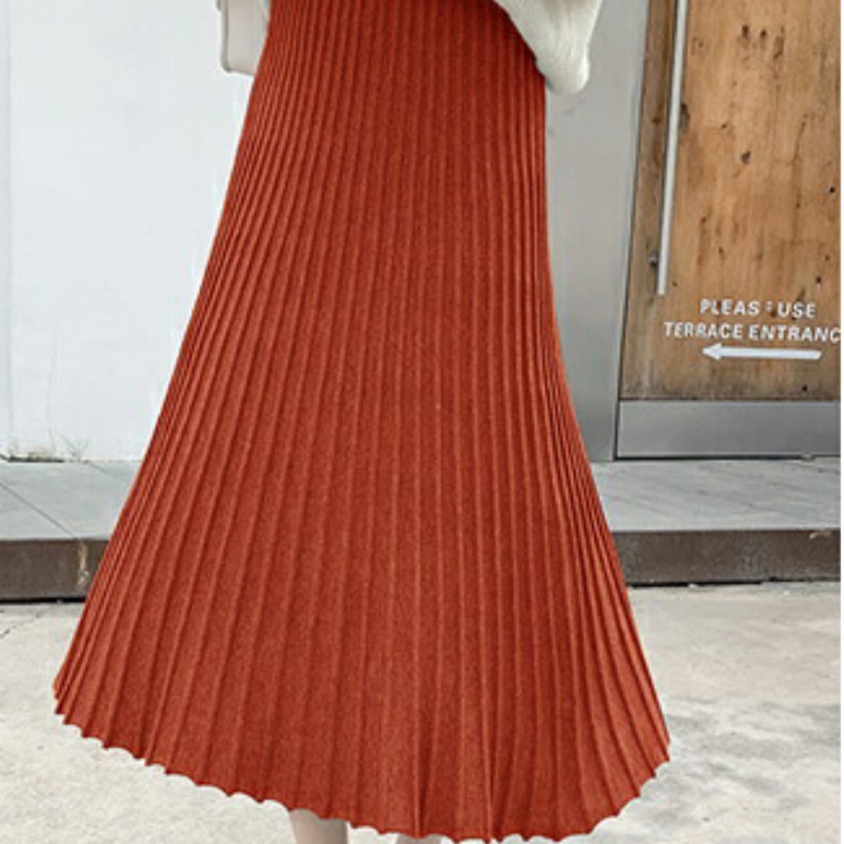 ポンパドー ビター 【MARNI】orange×green プリーツ ニット ロング