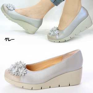 34lk free shipping First Contact pumps flower design made in Japan pain . not Mother's Day Wedge pumps comfort shoes mileage .