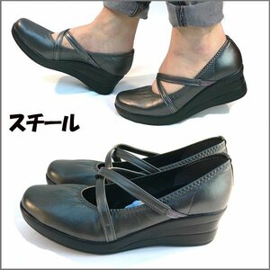 39lk 送料無料 ファーストコンタクト パンプス 靴 ストラップ 日本製 パンプス 黒 痛くない 母の日 ウェッジパンプス コンフォートシューズ