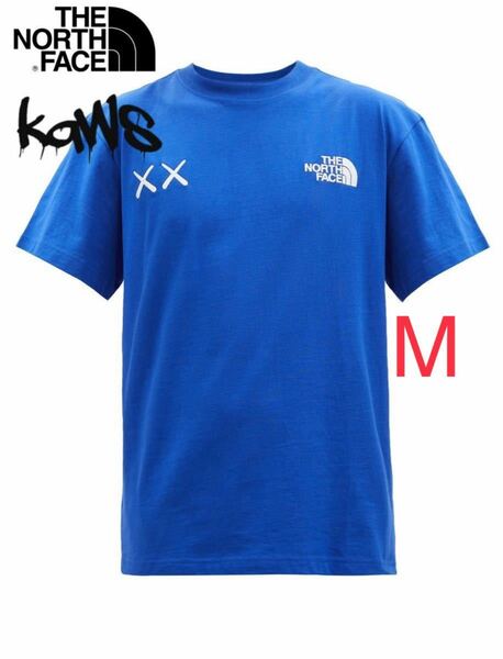 THE NORTH FACE XX KAWS エンブロイダリー コットンTシャツ　Blue White