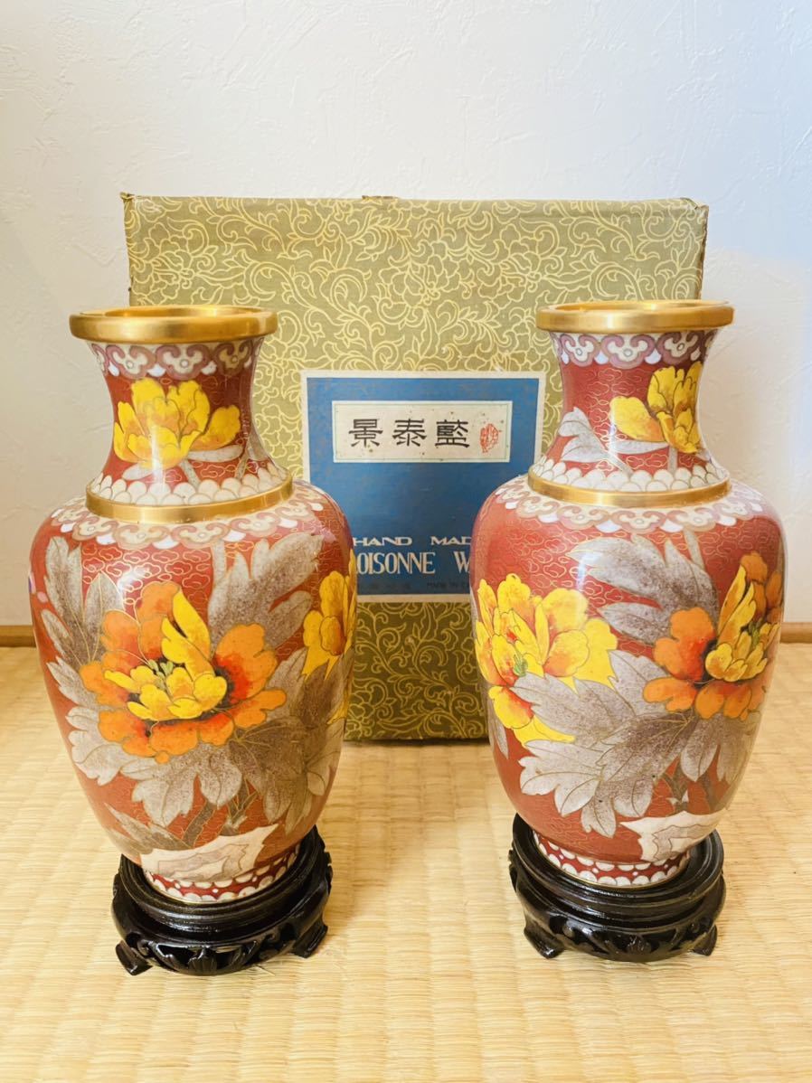 格安販売中 2点 壺 七宝焼 セット 中国古美術 唐物 花器 花瓶 中国七宝 