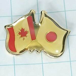 送料無料)日本Xカナダ 友好 国旗 フランス輸入 アンティーク ピンバッジ PINS ピンズ A06529