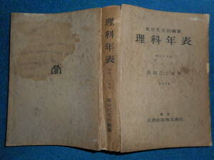 即決1950年『昭和25年理科年表』アンティーク科学、天文暦学書、物理、地学、気象東京天文台、化学、地震、日食、月食astronomy,　Science