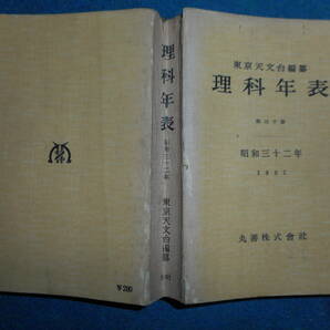 即決1957年『昭和32年理科年表』東京天文台、アンティーク科学、天文暦学書、物理、地学、気象化学、地震、日食、月食astronomy,　Science