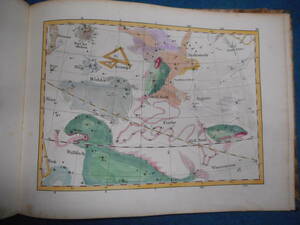 アンティーク天球図、天文学Astronomy1841年頃『リーデック星図＝ボーデの星図ウラノグラフィア』Star map, Planisphere, Celestial atlas