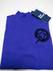 紫 サイズ00起毛ハイネックシャツSS ゴルフウェア ジャックバニー新品