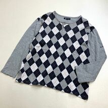 Aquascutum アクアスキュータム アーガイル柄 ライトスウェット メンズ Lサイズ グレー_画像1