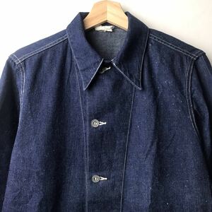 30s40s Vintage милитари вооруженные силы США оригинал U.S.ARMY Denim комбинезон metal кнопка .. темно-синий 