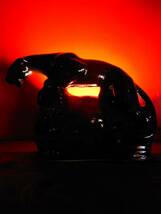 50S 美品 米国製 ビンテージ ブラックパンサー 黒豹 黒陶器TVランプ/ロカビリー_画像2
