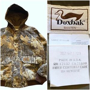 USA製 90’s DUXBAK ダックスバック ヴィンテージ パーカ ジャケット リアルツリーカモ Lサイズ ジップアップ 中綿 ショート丈 迷彩