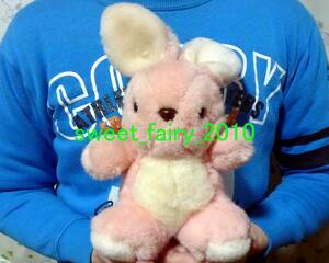  rabbit * pretty rabbit soft toy / pink / beautiful work / made in Japan / retro / pretty / outside fixed form postage 350 jpy!