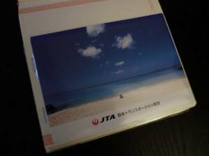 JAL JTA 日本トランスオーシャン航空 航空 海 海岸 風景 レア物 沖縄 限定品 非売品 ノベルティ ポストカード 絵葉書 飛行機 オブジェ限定 
