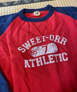 即決 【希少】　SWEET - ORR　sweet - orr ATHLETIC レッド ネイビー トレーナー ヴィンテージ リンガーネック スウェット Ｍサイズ 美品