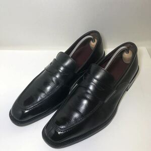 即決 美品 REGAL リーガル 24.5cm UK6メンズ レザーシューズ ブラック 黒 革靴 Uチップ ビジネスシューズ ローファー