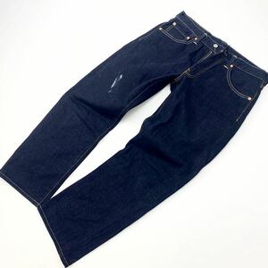 リーバイス LEVIS 00503-0317 503 ストレート デニム ジーンズ ジーパン 色濃い目 ダメージリペア有 W32-L33 やや太め♪■Ja3238