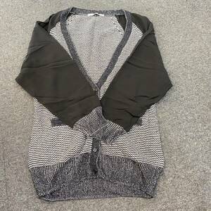 [*book@173] MOUSSY Moussy cardigan black free size sleeve chiffon see-through tops outer used home storage goods 