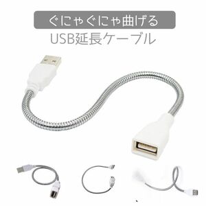 金属USB延長ケーブル フレキシブルUSB拡張 丈夫 USBライト 植物ライト USB扇風機などにも LP-USBFLX30C