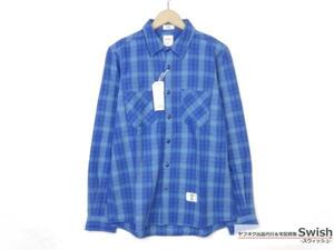 Z177■BEDWIN ベドウィン■新品 BOB チェック ワークシャツ 3青