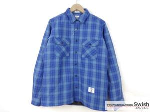 Z177■BEDWIN ベドウィン ■新品 L/S OG FLANNEL CPO SHIRTS RICHARDS ウール チェック シャツ 2 BLUE■