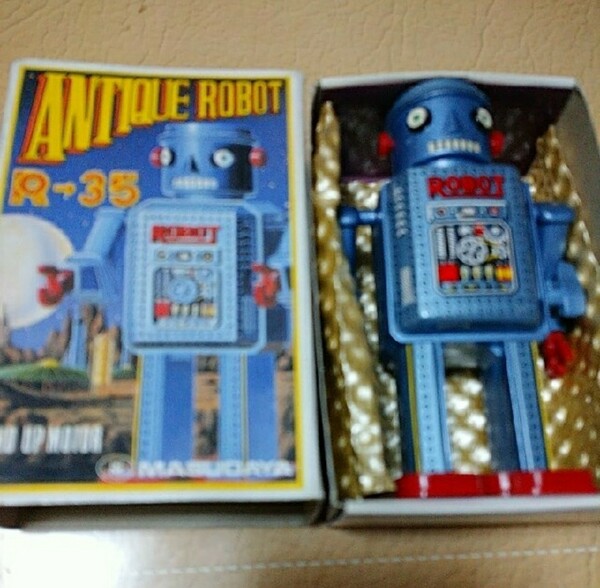 増田屋 マスダヤ Antique robot アンティークロボット R~35 ブリキ 新品未使用品