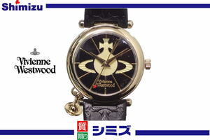【Vivienne Westwood】 ヴィヴィアンウエストウッド レディース腕時計 VV006BKGD ORB II クォーツ ◆未使用 箱 説明書付 質屋出品 質シミズ