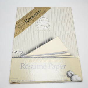 中古品★SOUTHWORTH RESUME PAPER 100% コットンファイバー製 アイボリー 24lb 216×281mm