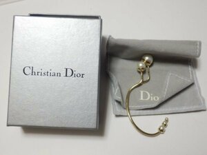 .a-148{ Christian * Dior жемчуг ушные каффы с футляром аксессуары одна сторона уголок крюк 